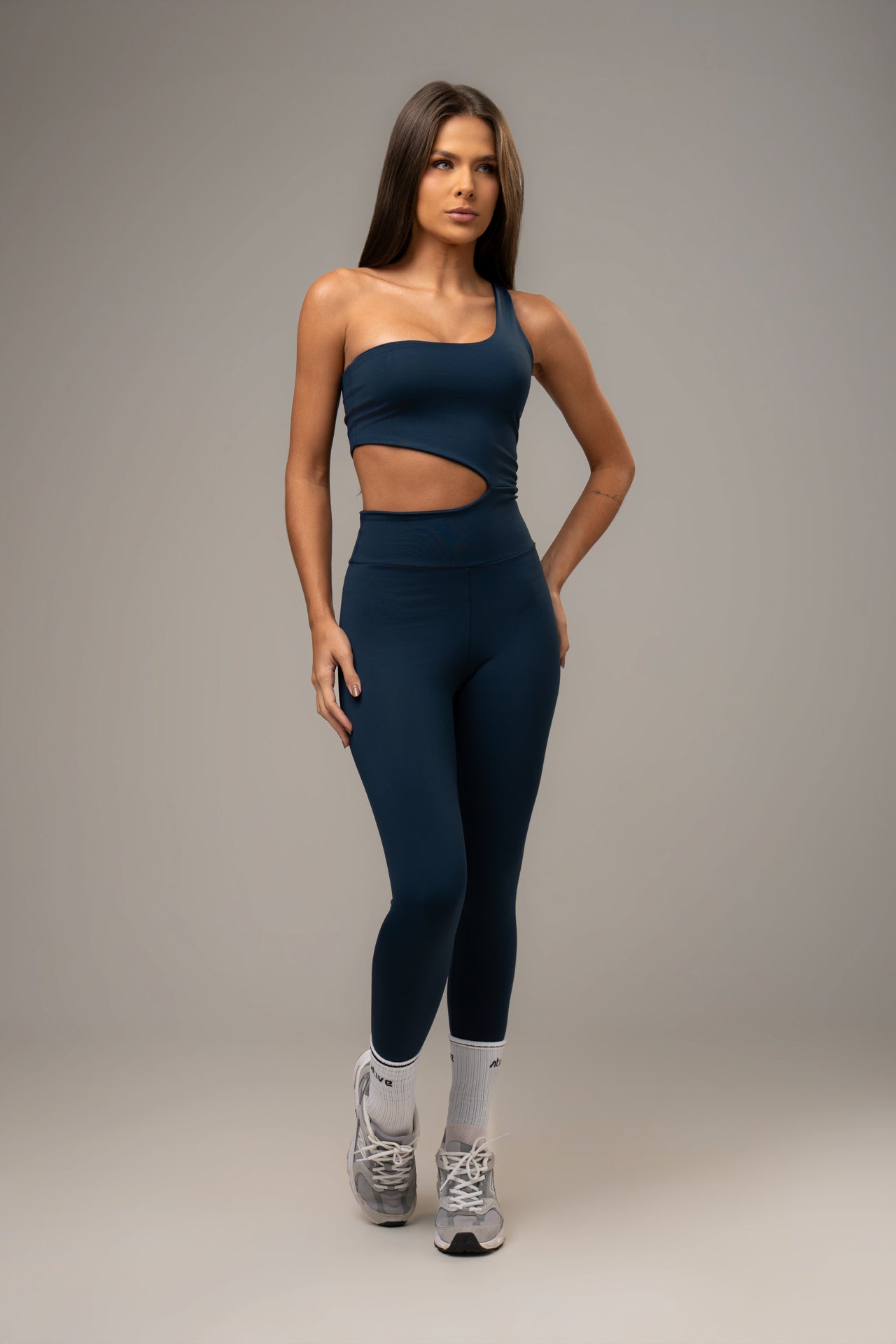Navy Power Asymmetrical Jumpsuit