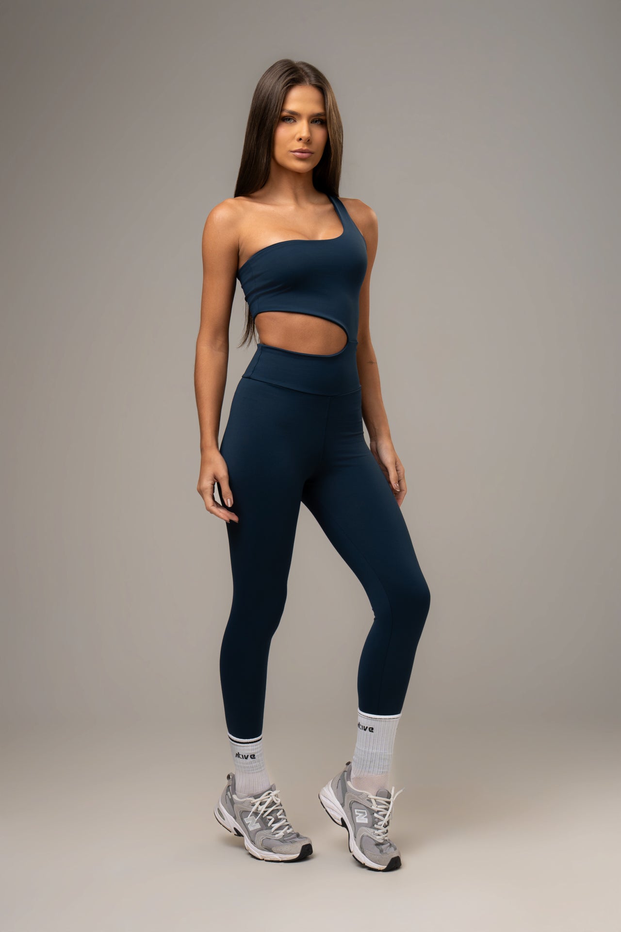 Navy Power Asymmetrical Jumpsuit