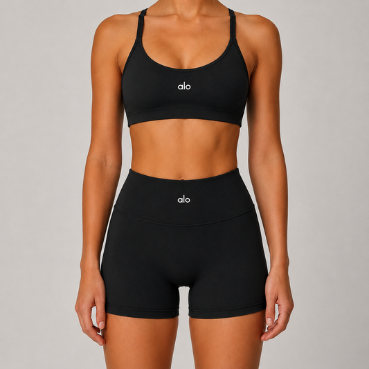 Burgundy Sports Bra & Shorts Set