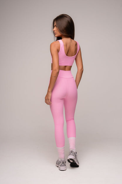 Pink Flow Leggings and Straight Strap Top Set
