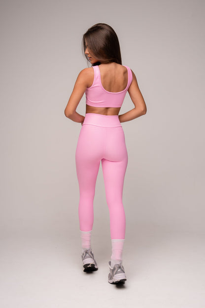 Pink Flow Leggings and Straight Strap Top Set