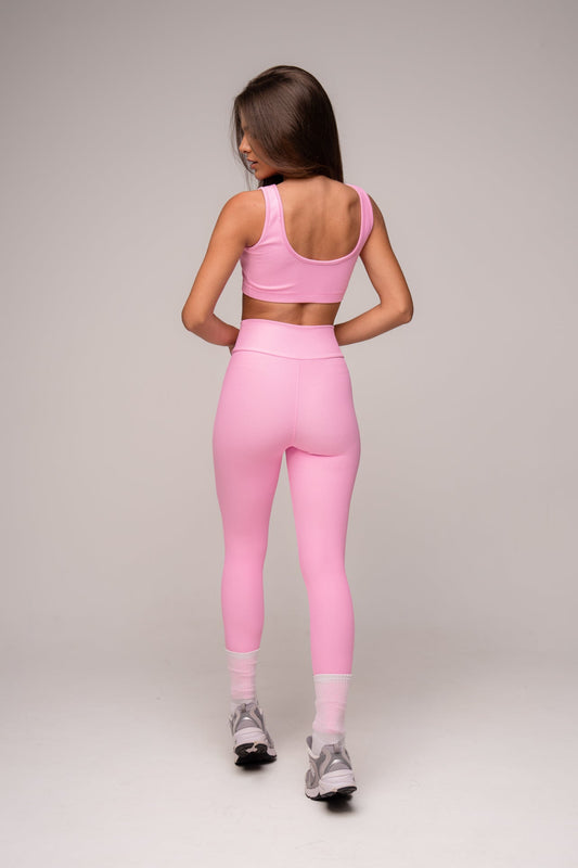 Pink Flow Leggings and Straight Strap Top Set